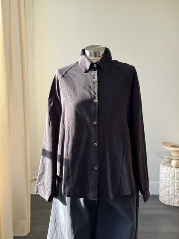 Stephen Cotton Open Back Button Down In Black