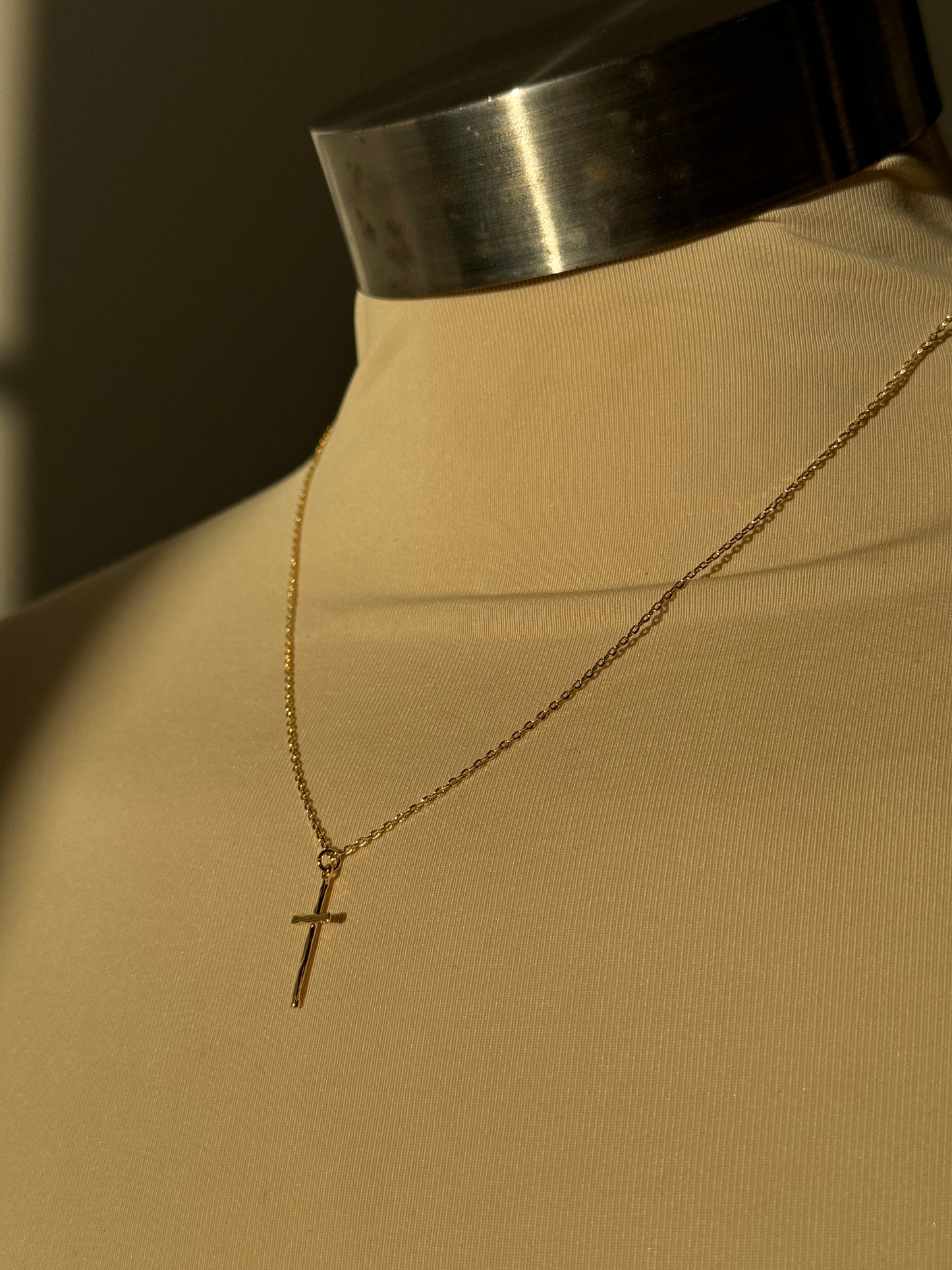 Eden Gold Dipped Organic Cross Necklace