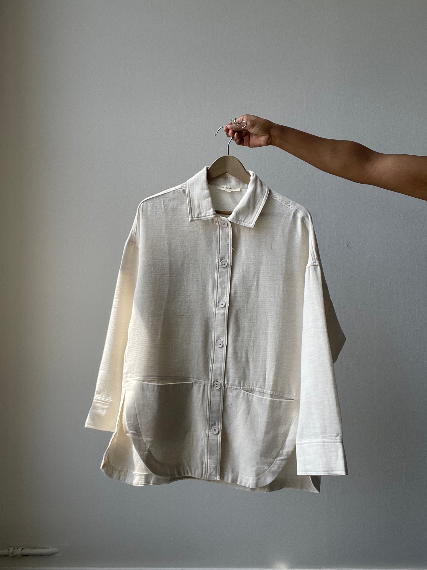 Sydney Classic Lightweight Shacket In Natural