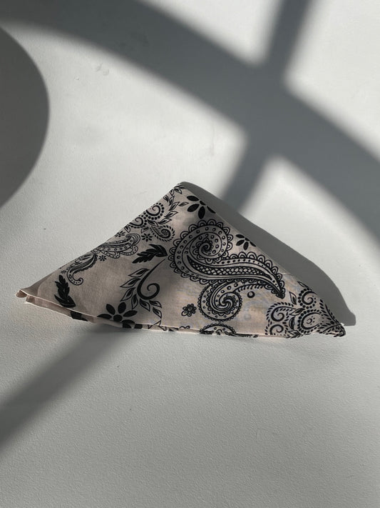 Tony Cotton Ultra Soft Paisley Bandana In Taupe
