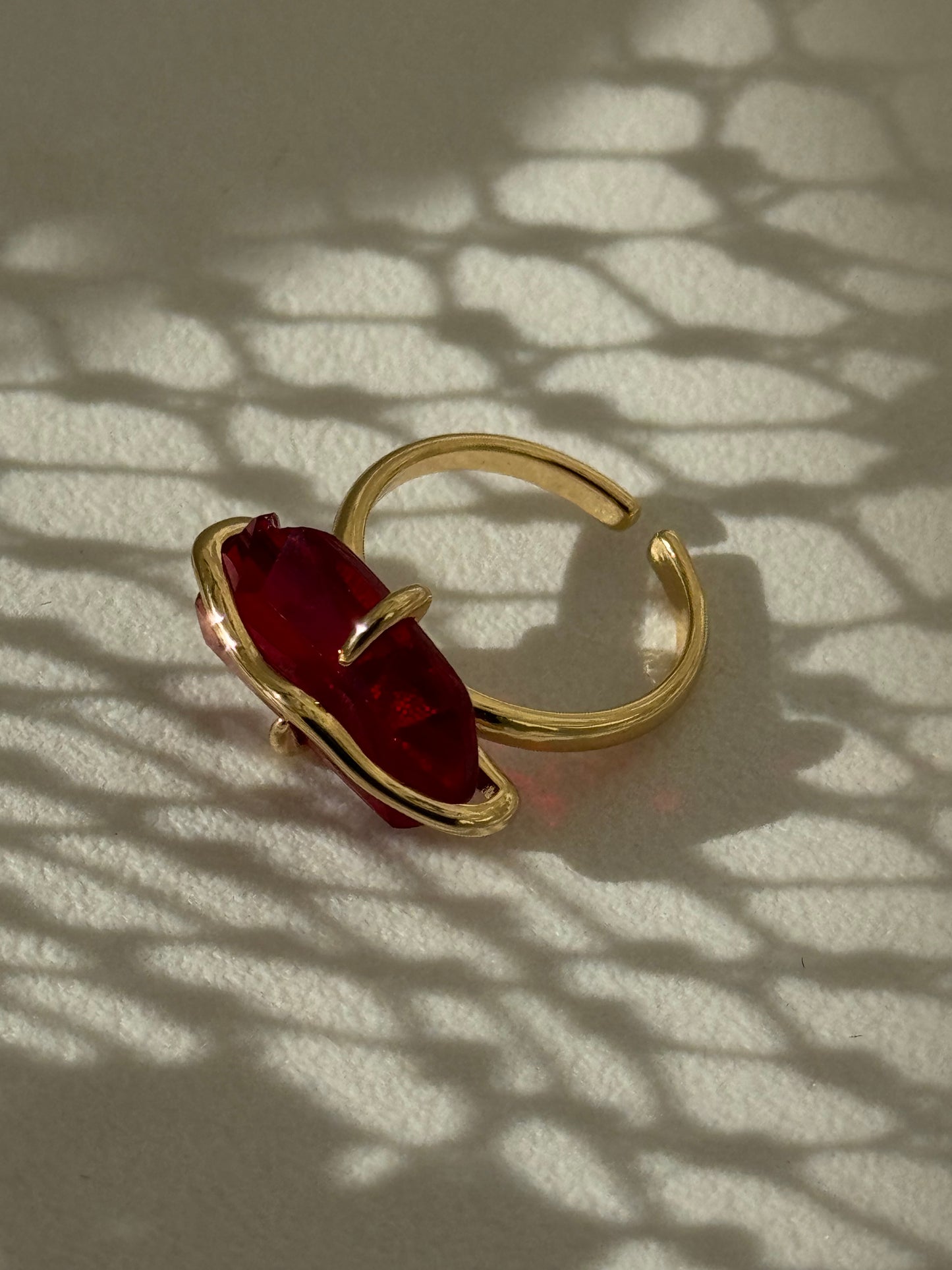 July Gem Statement Ring In Ruby Red