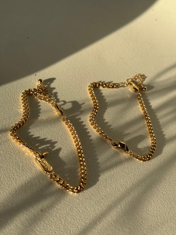 Yoakam Boot & Hat Charm Bracelet Set In Gold