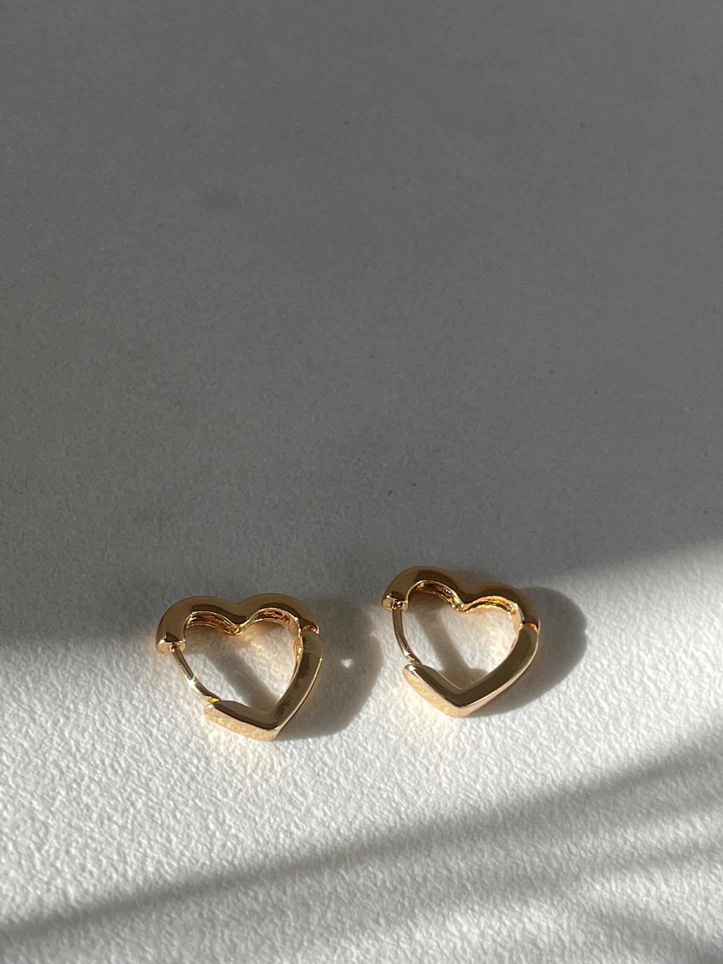 Holly Heart Stainless Steel Hug Hoop Earring In Gold