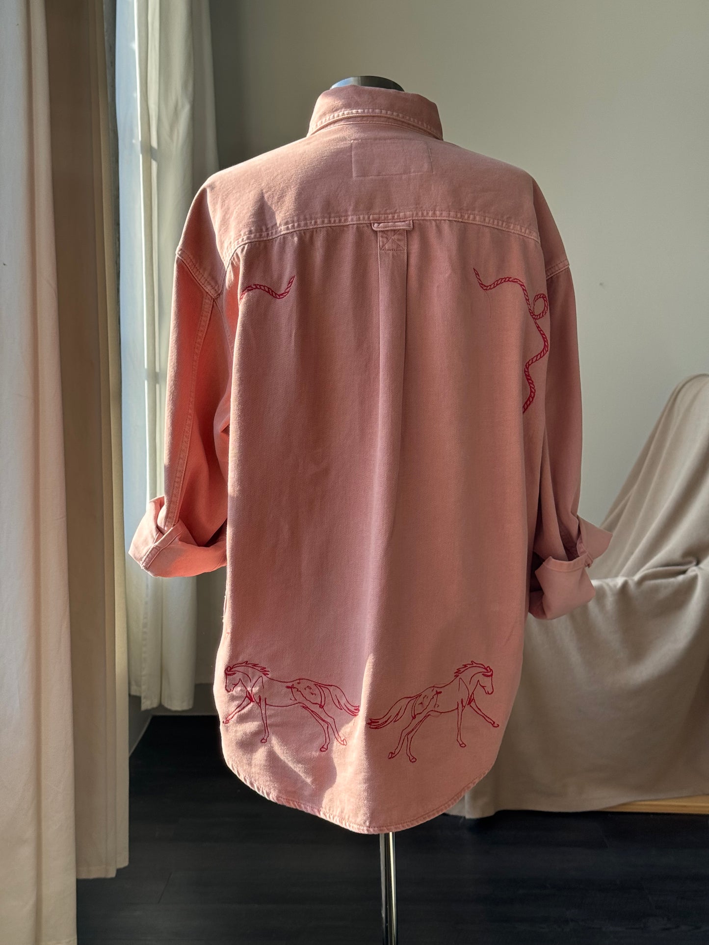 Jaxson Handcrafted Embroidered Rodeo Workwear Shacket