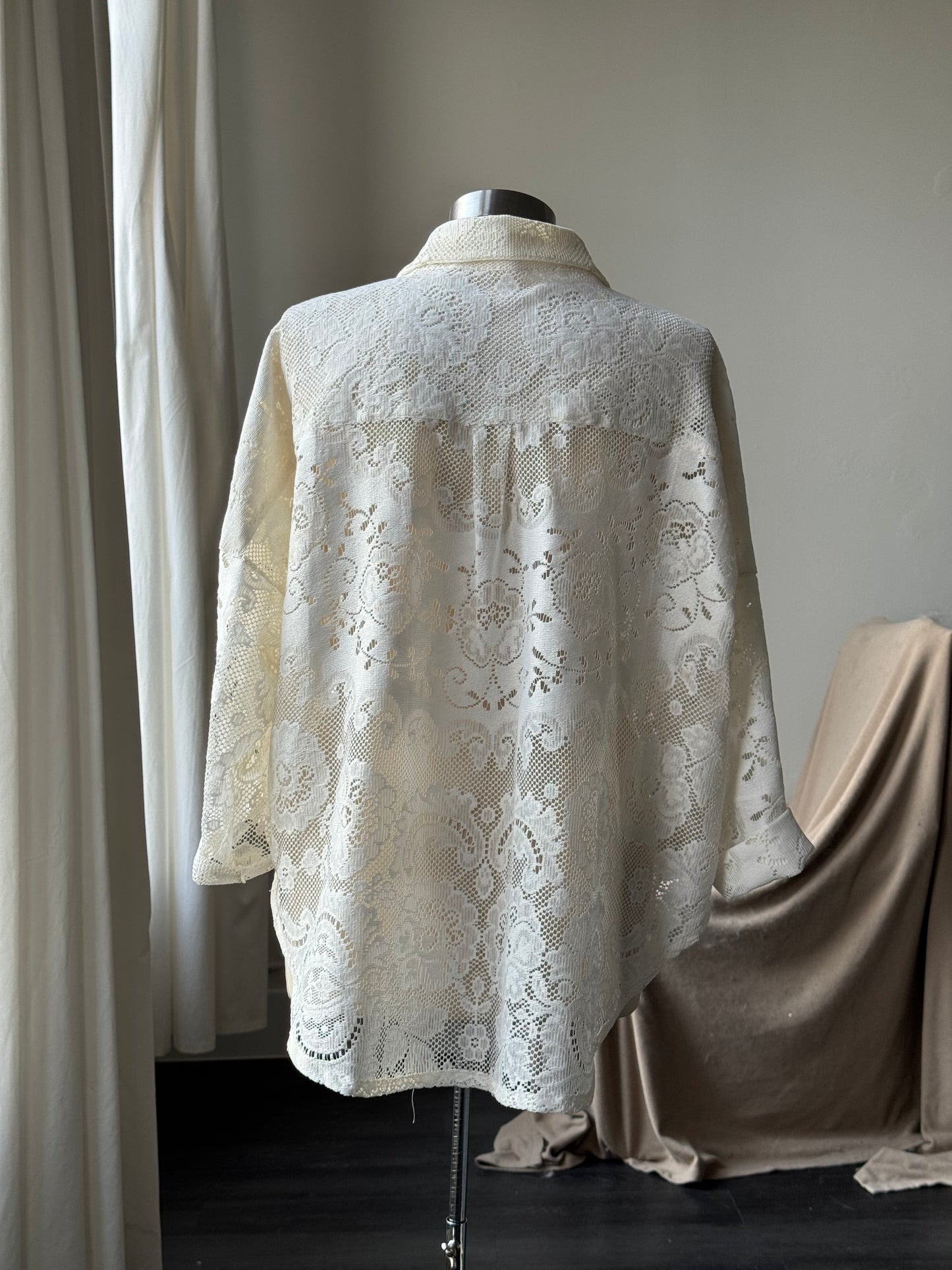 Ladell Handcrafted Vintage Cotton Crochet Shacket