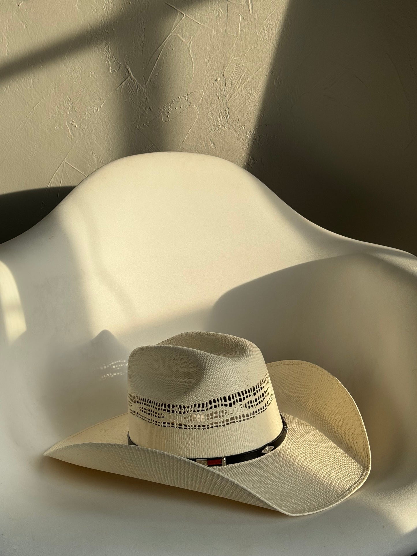 Shelby Classic Woven Straw Cowboy Hat W/ Leather Belt & Silver Studs
