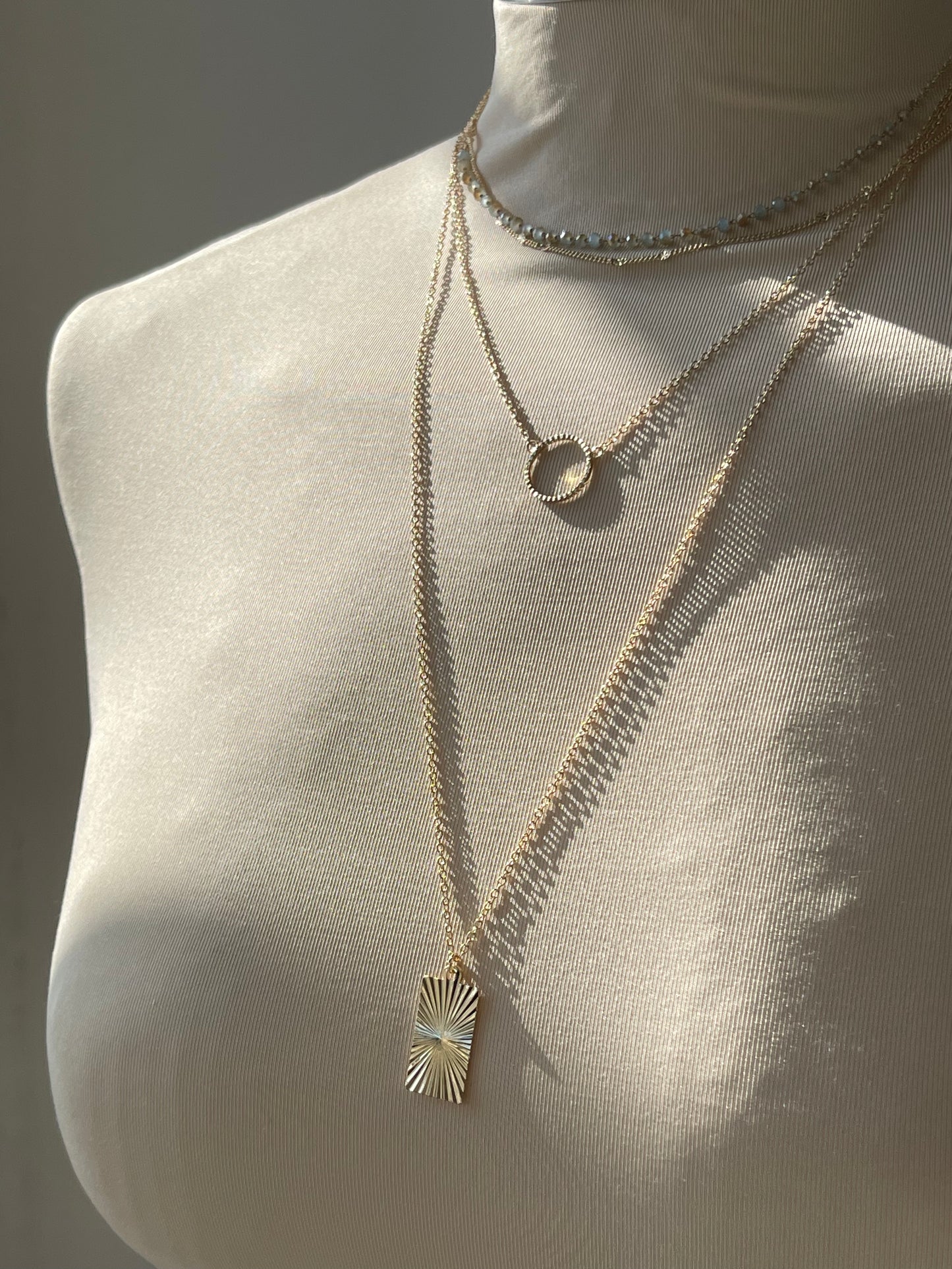Charlies Beaded Layered Sunburst Necklace In Aqua