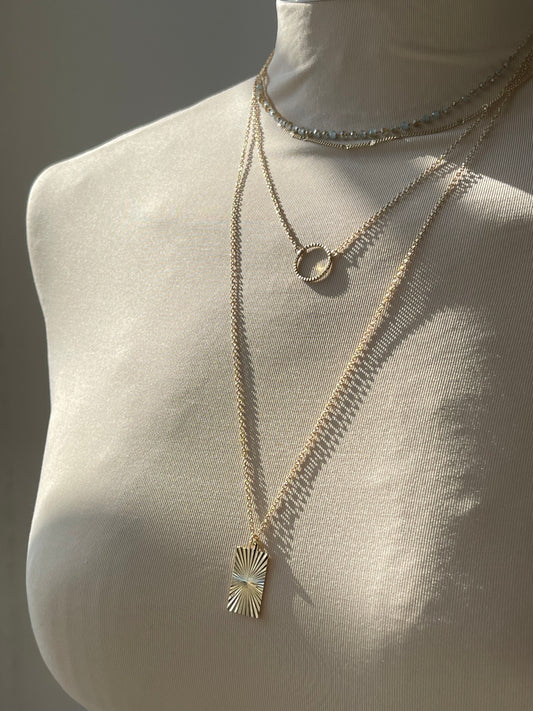 Charlies Beaded Layered Sunburst Necklace In Aqua