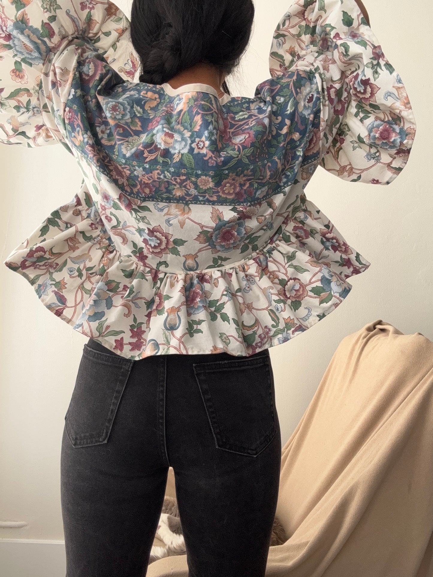 Joycie Vintage Cotton Handcrafted Ruffle Top