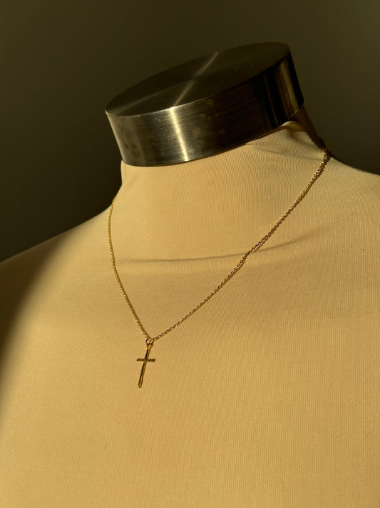 Eden Gold Dipped Organic Cross Necklace