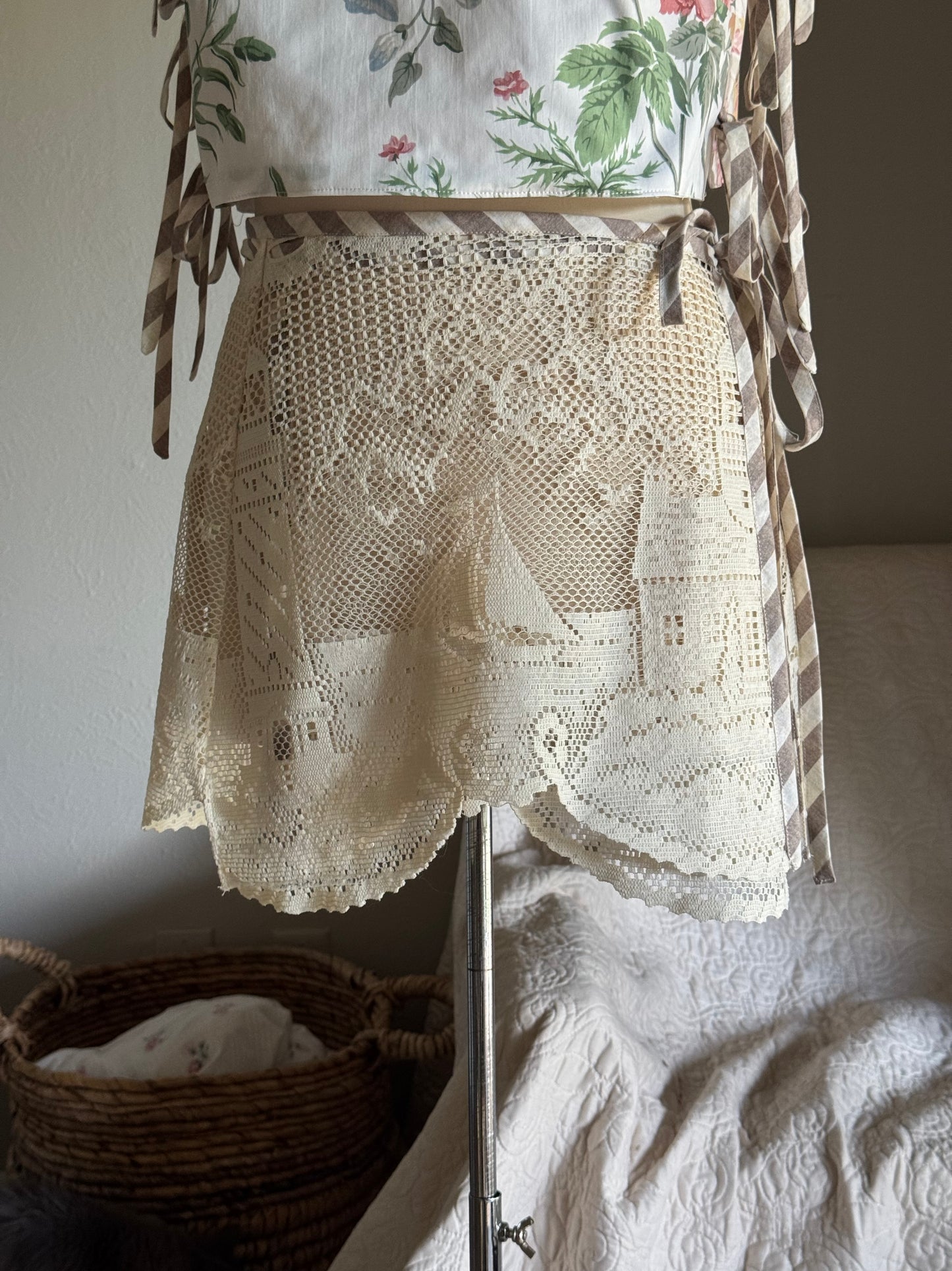 Delaney Handcrafted Vintage Lace Wrap Skirt