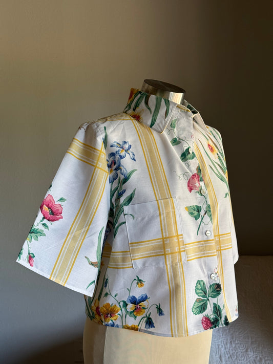 Judy Handcrafted Cropped Button Down