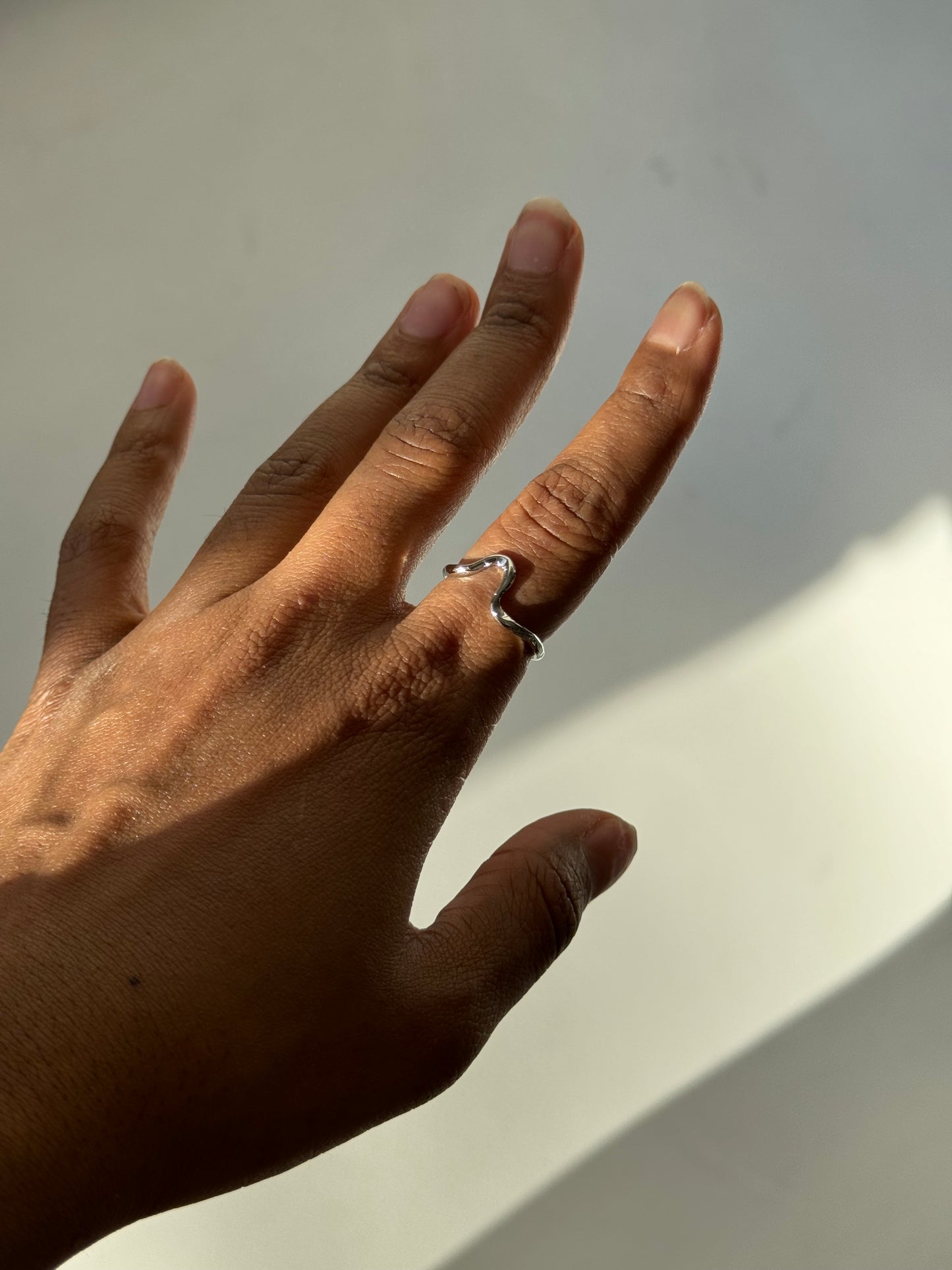Organic Ditch Ring In Silver