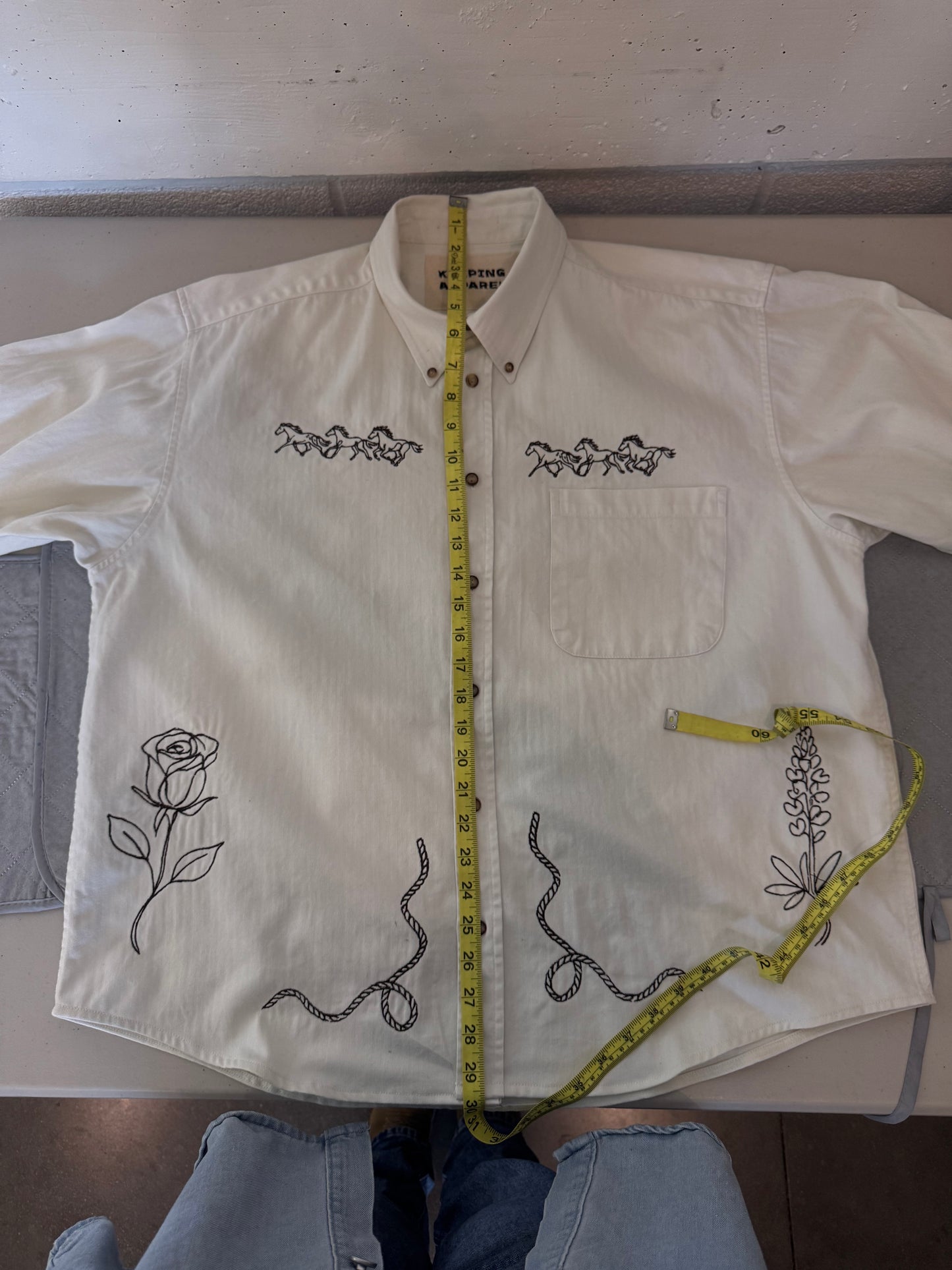 Jaxson Handcrafted Embroidered Shacket In Wild Horse