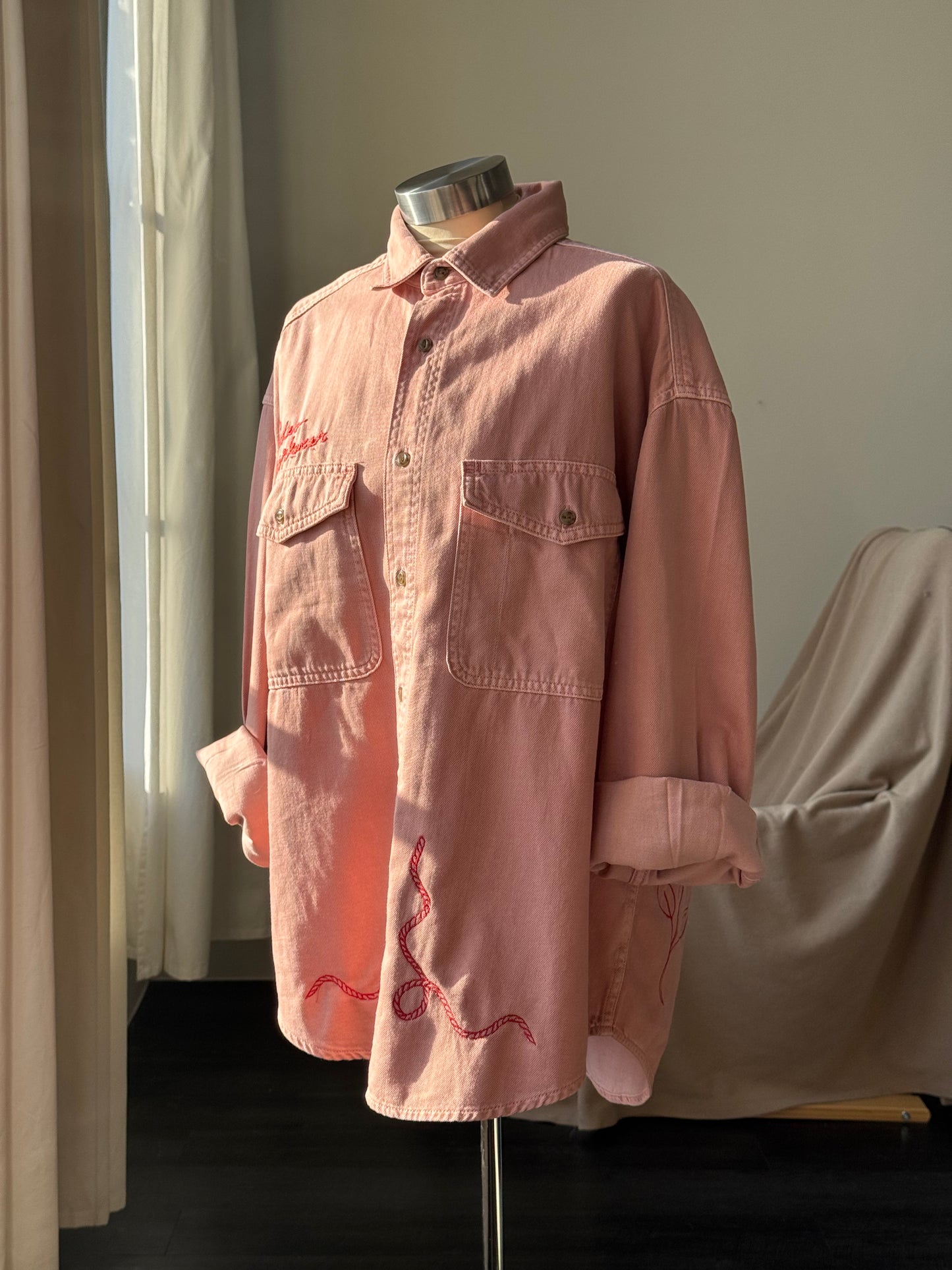 Jaxson Handcrafted Embroidered Rodeo Workwear Shacket