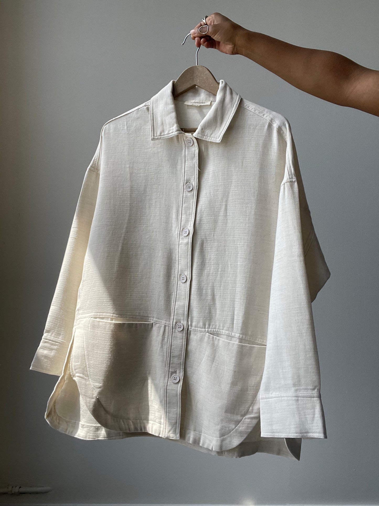 Sydney Classic Lightweight Shacket In Natural