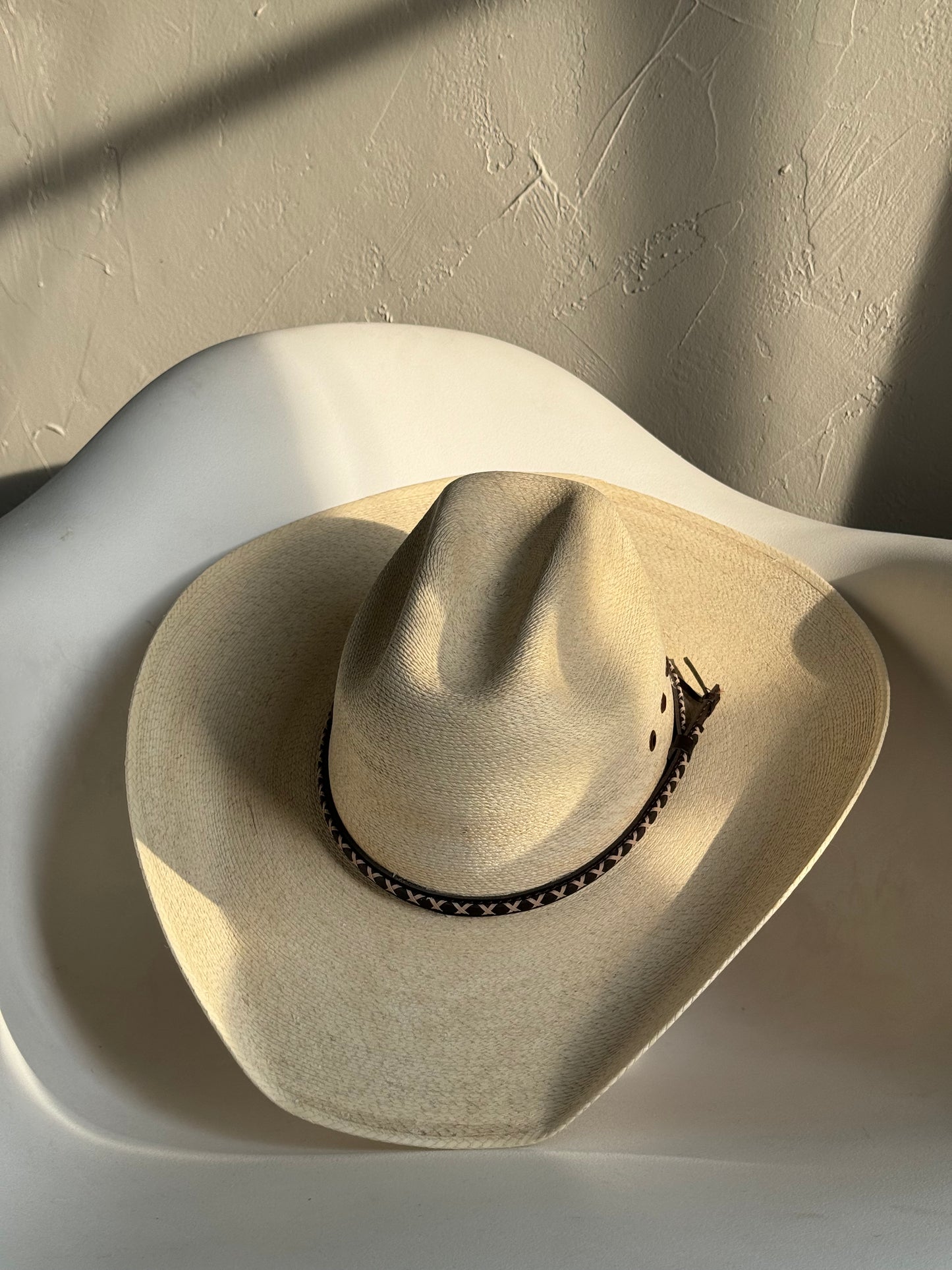 Jackson Classic Palm Spring/Summer Straw Cowboy Hat Leather Cross Belt