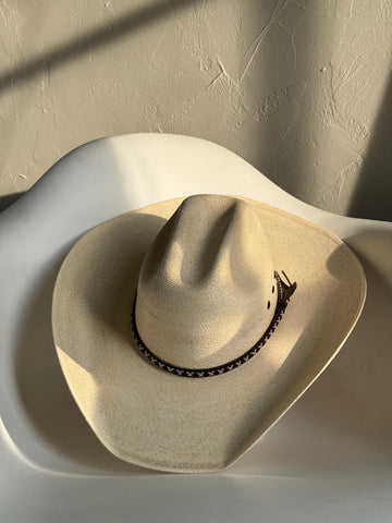 Jackson Classic Palm Spring/Summer Straw Cowboy Hat Leather Cross Belt