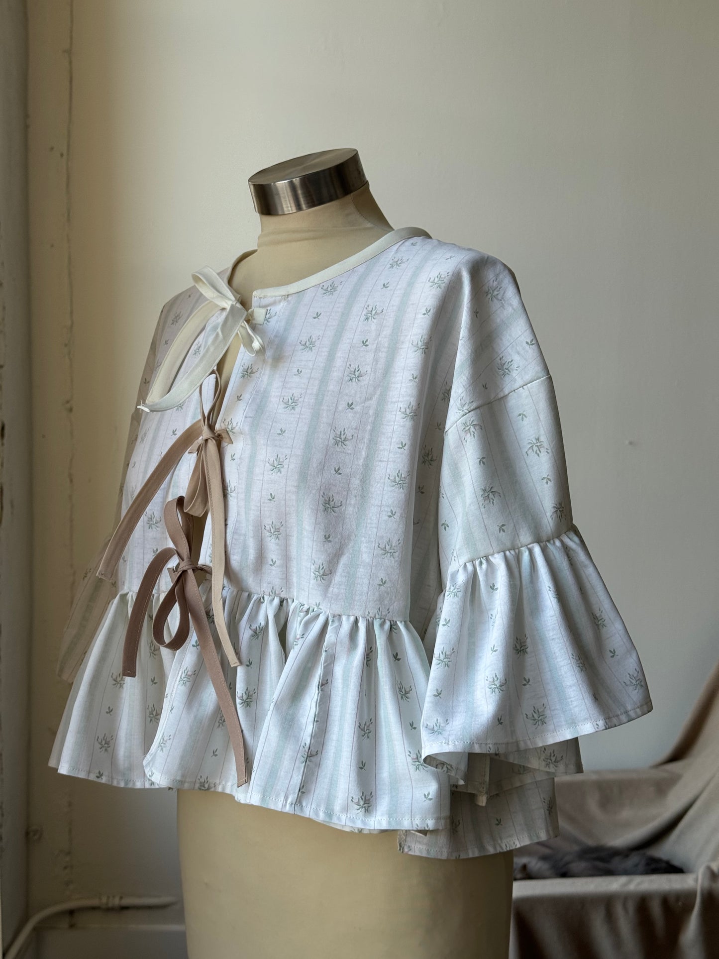 Joycie Handcrafted Vintage Tie Front Top