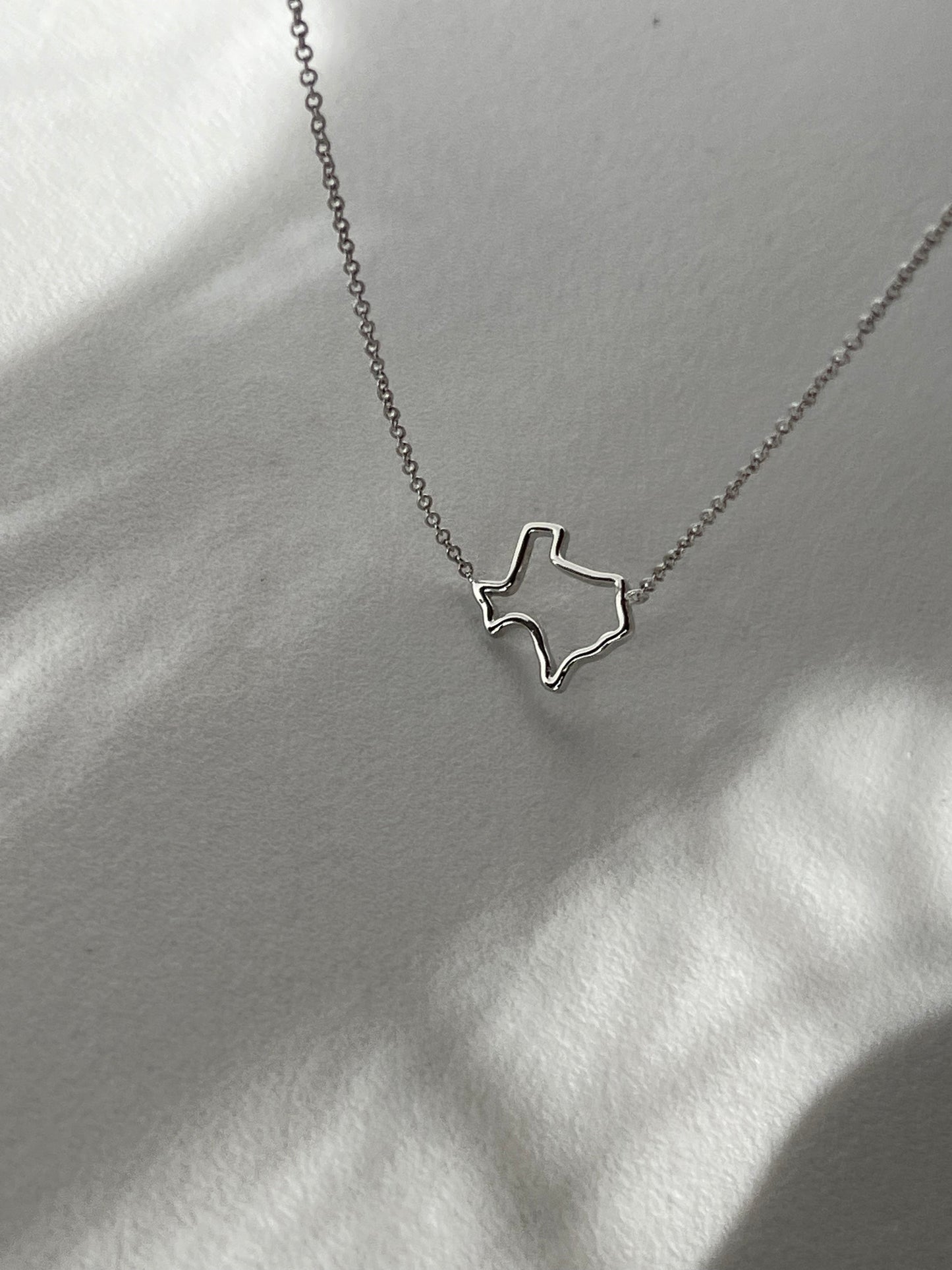 Texas Geo Statement Necklace In Silver