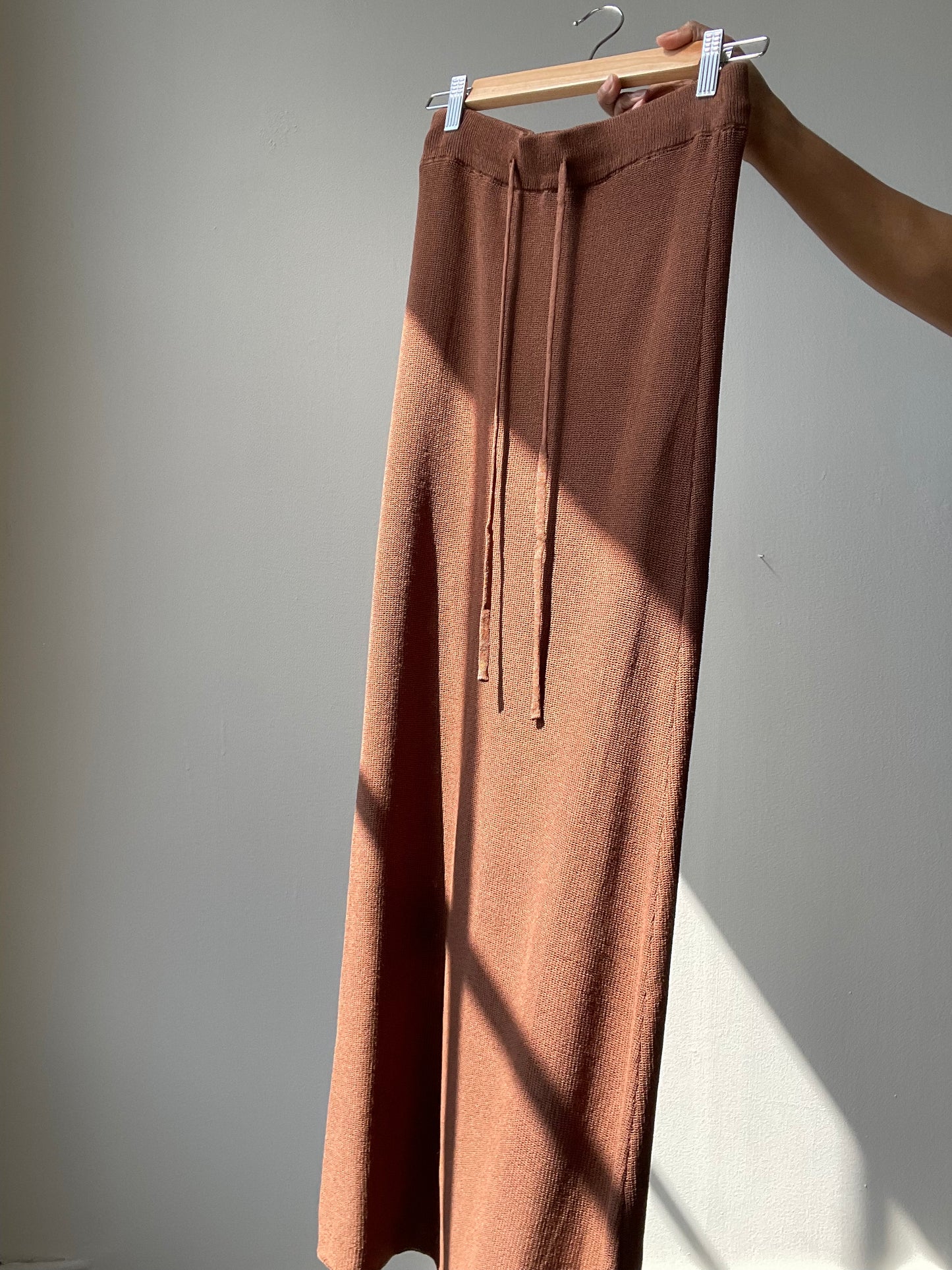 Audrey Knit Maxi Skirt In Chocolate Brown