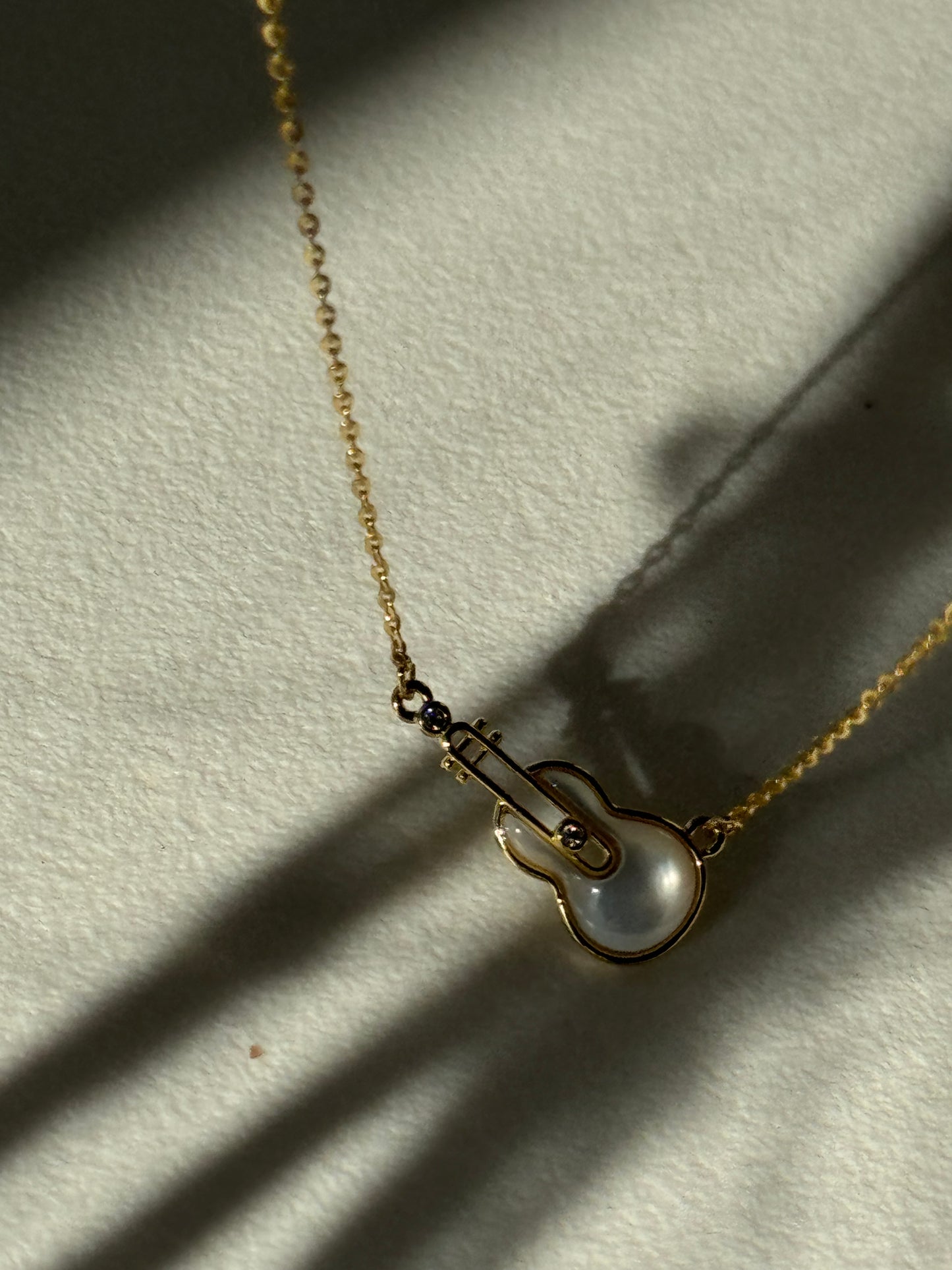 Nash Guitar Gold Dipped & Resin Charm Necklace