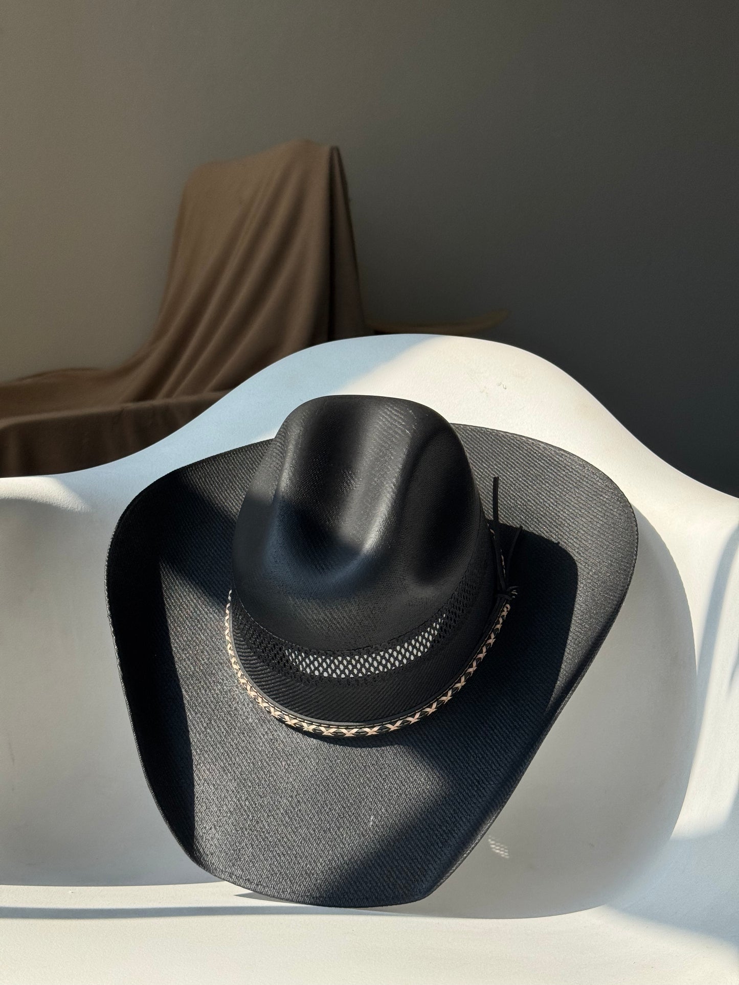 Jaxson Classic Woven Straw Cowboy Hat In Black
