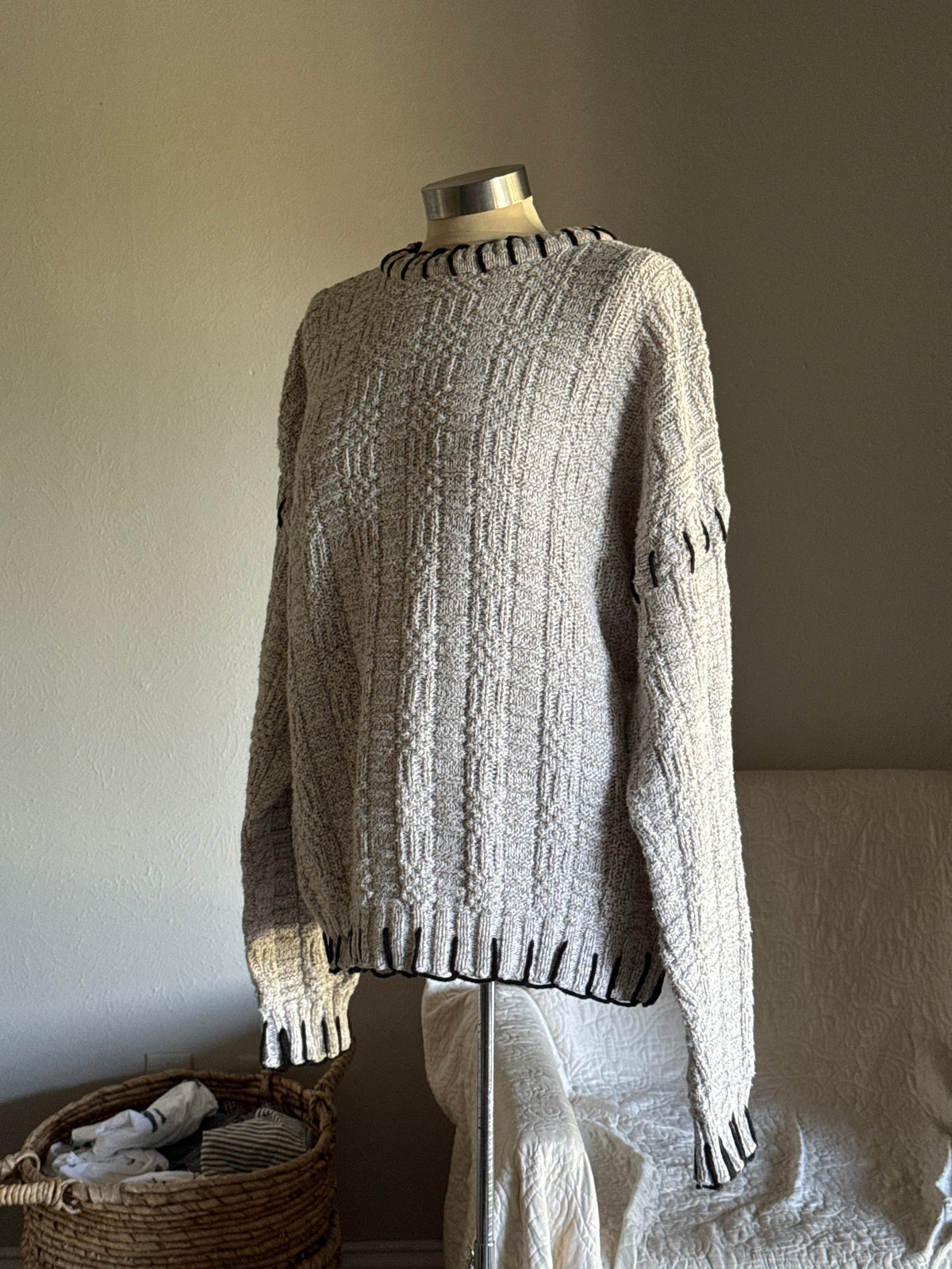 Joe Handcrafted Blanket Stitch Chunky Sweater