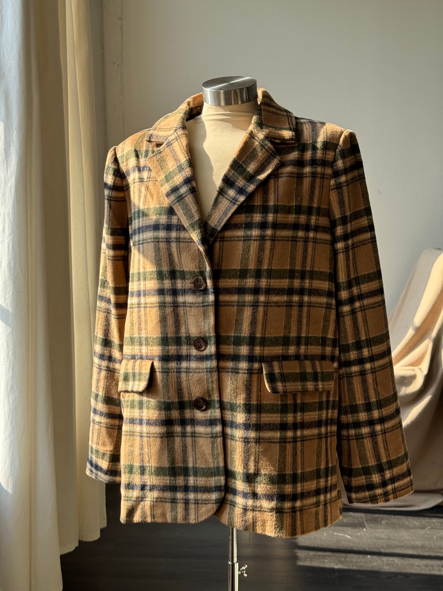 Marlene Classic Country Sports Coat Dad Blazer In Forest Mud