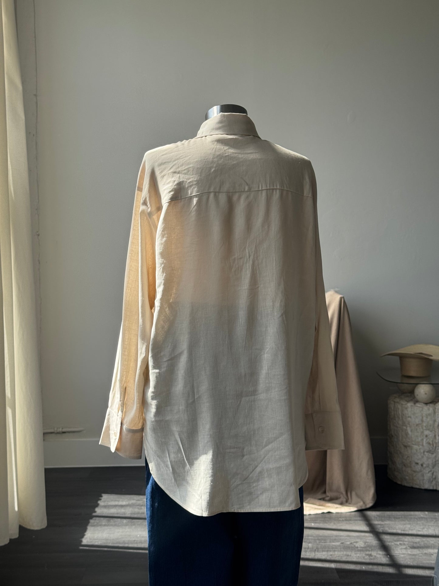 Kinsley Linen Button Down In Natural