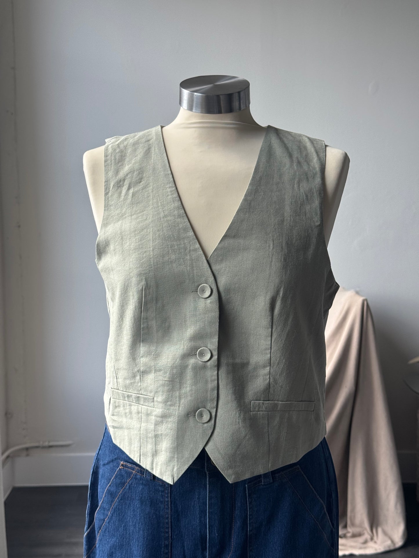 Sonia Classics Cotton Vest In Sage