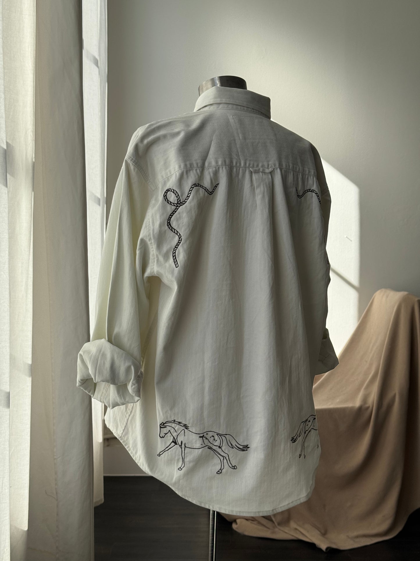 Jaxson Handcrafted Embroidered Shacket In Wild Horse