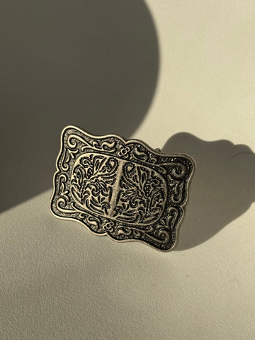 Adam Vintage Style Belt Buckle In Antique Silver