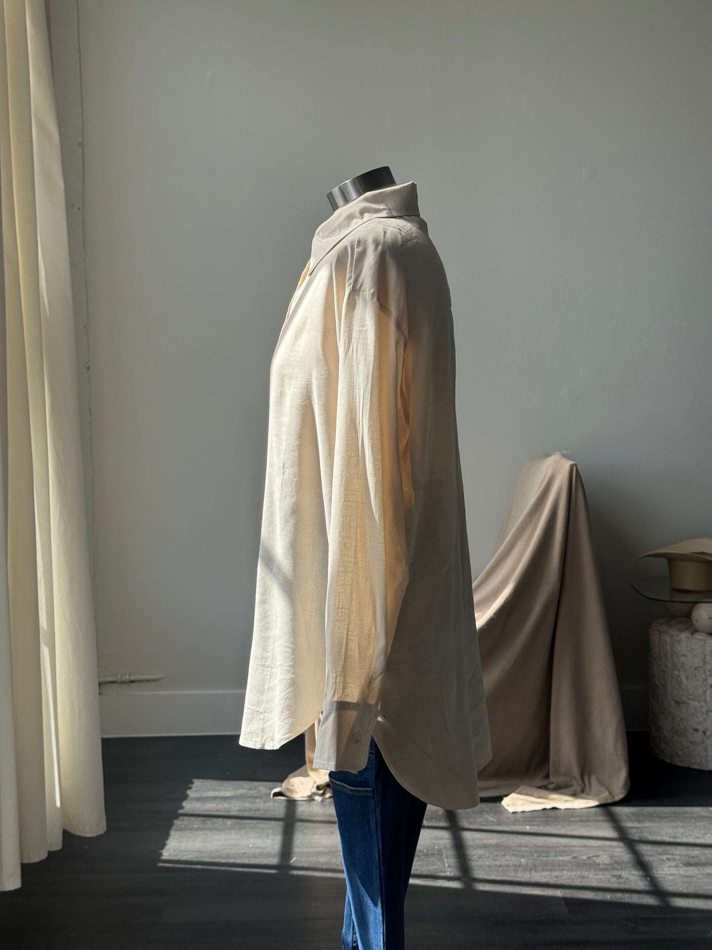 Kinsley Linen Button Down In Natural