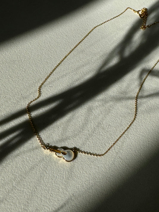 Nash Guitar Gold Dipped & Resin Charm Necklace