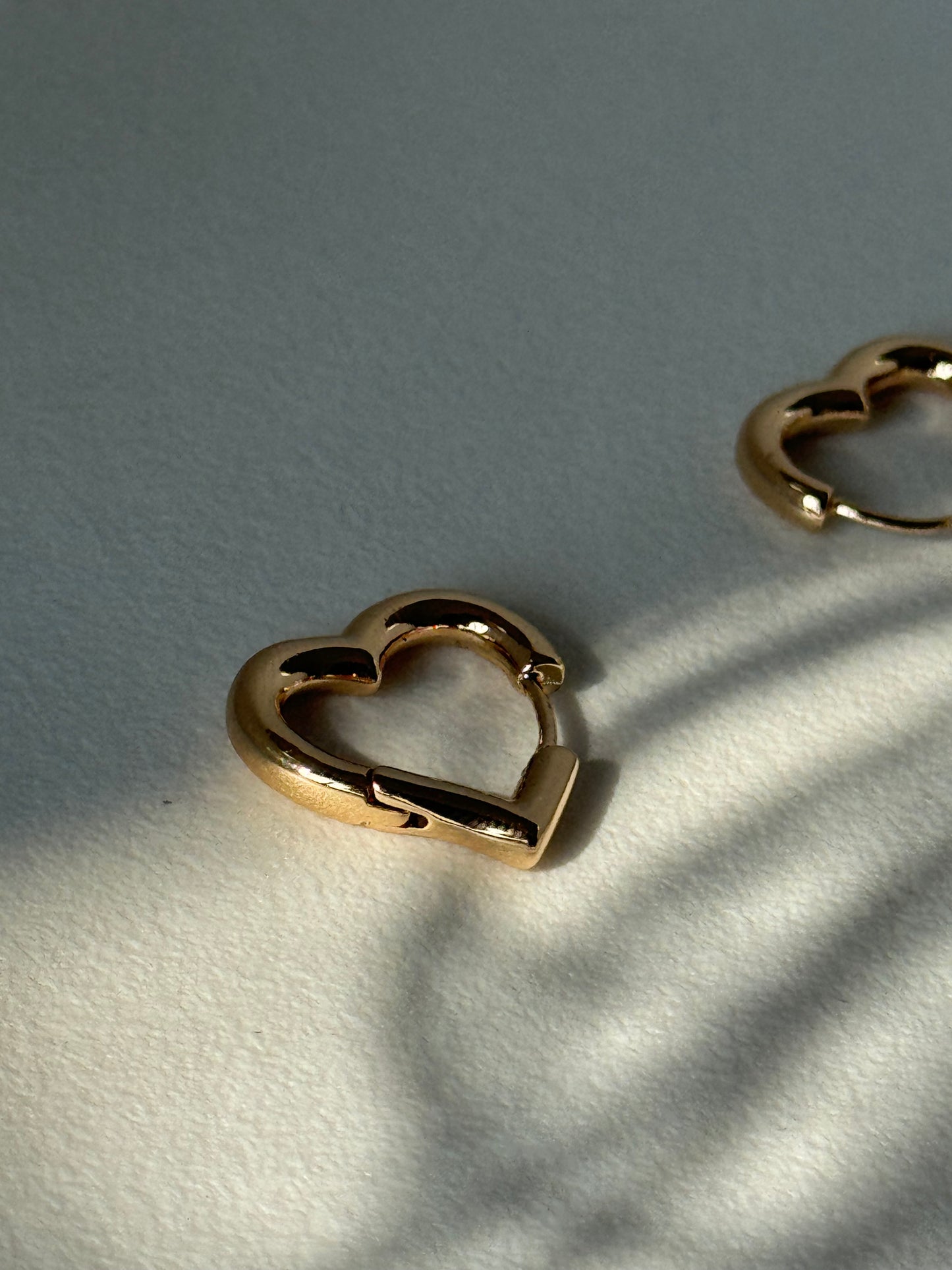 Curved Gold Dipped Heart Hoop Earring In Gold