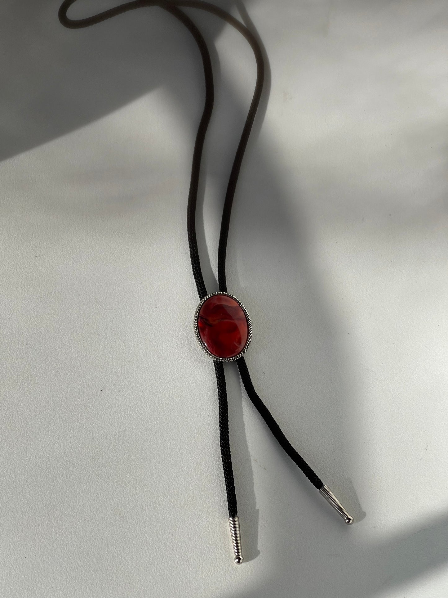 Amber Handmade Black Cord Bolo