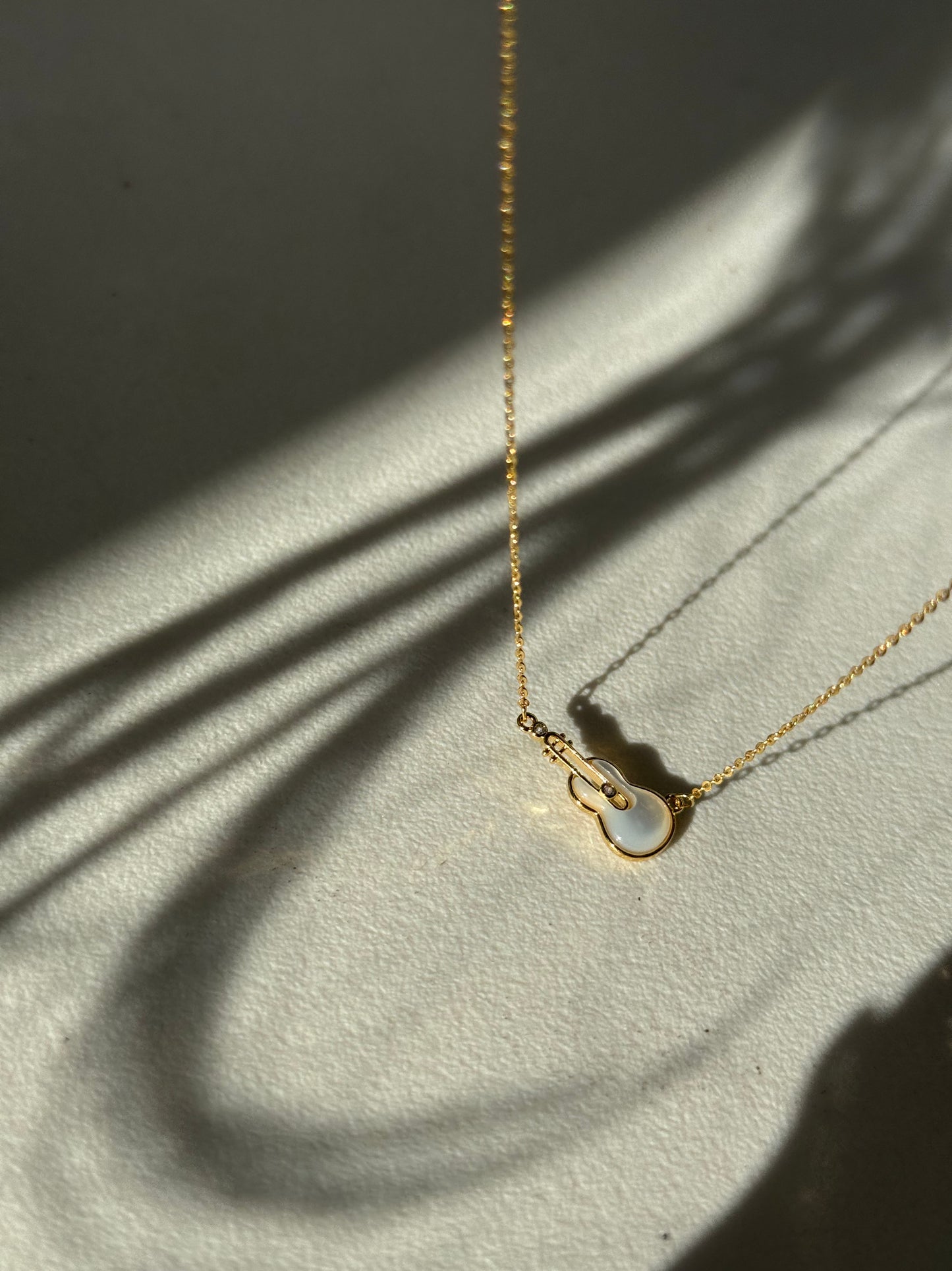 Nash Guitar Gold Dipped & Resin Charm Necklace