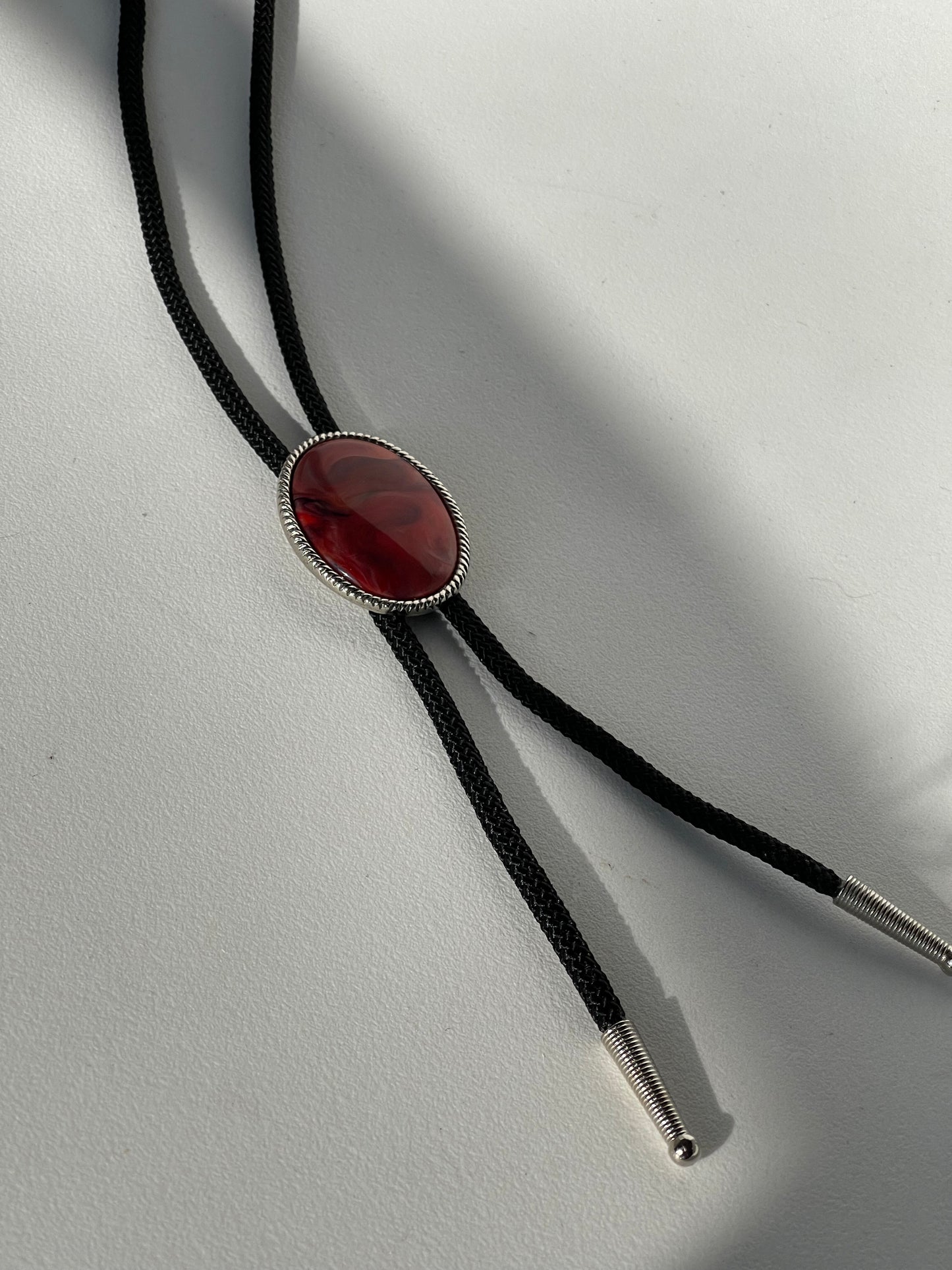 Amber Handmade Black Cord Bolo