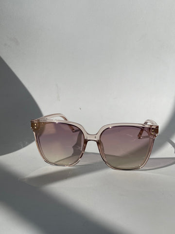 Susan 70s Style Double Stud Sunglasses In Plum