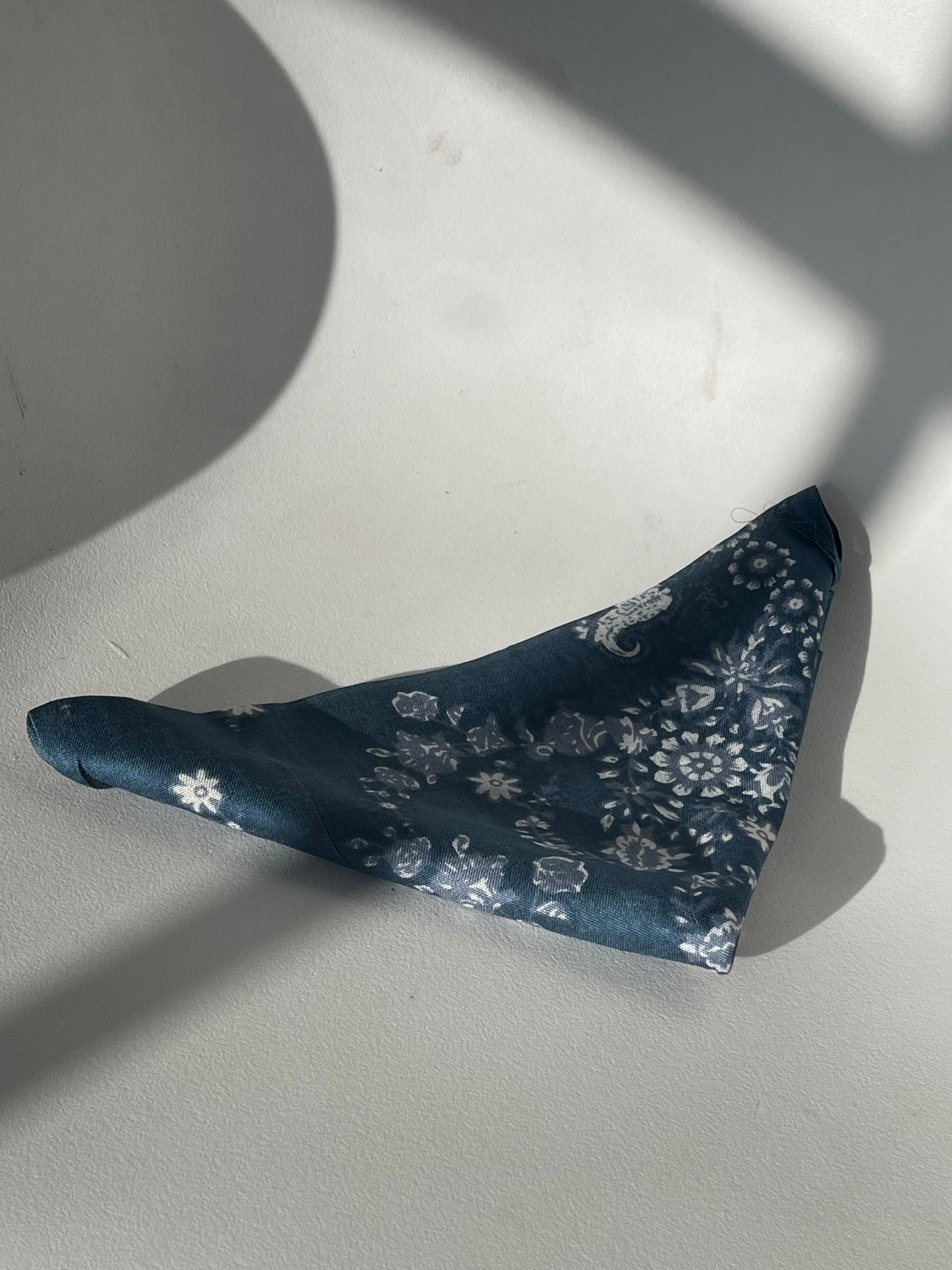 Coraline Ultra Soft Floral Bandana In Vintage Blue