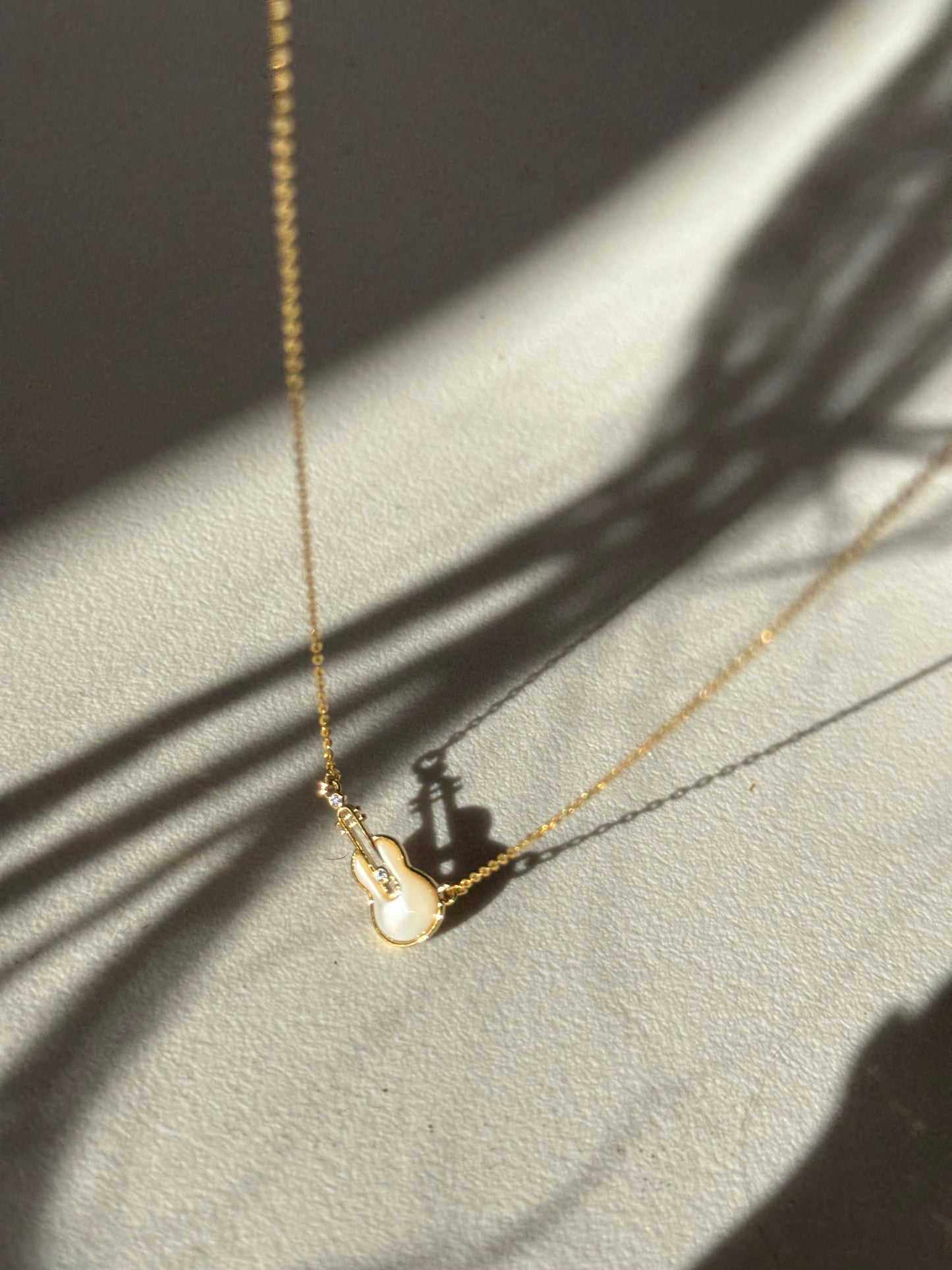 Nash Guitar Gold Dipped & Resin Charm Necklace