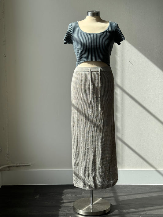 Adam Knit Midi / Maxi Skirt In Grey
