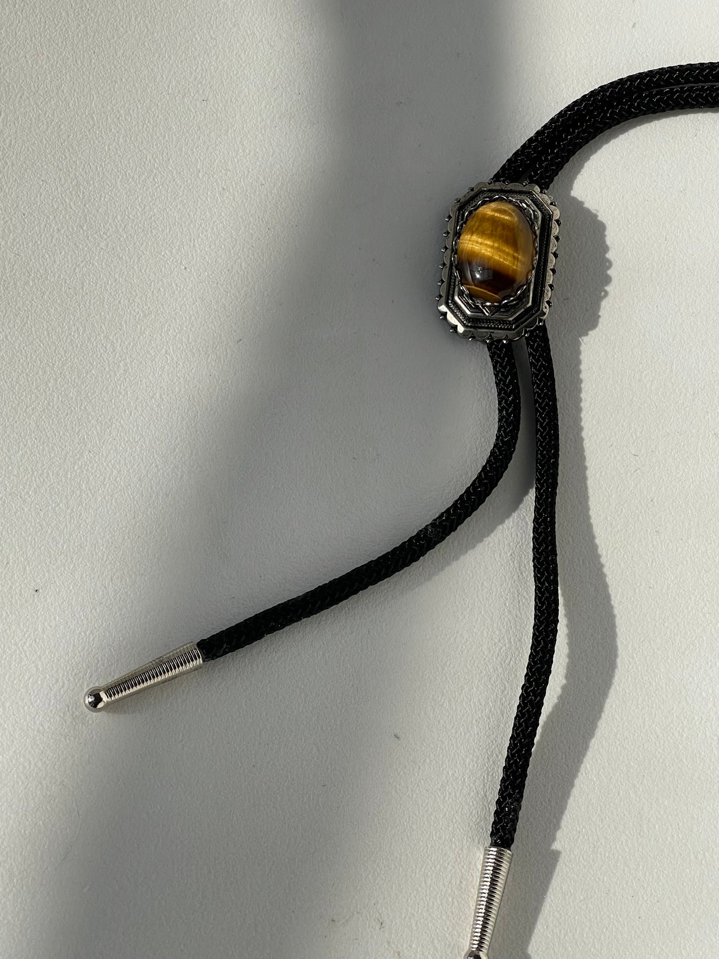Tiger Eye Handmade Black Cord Bolo