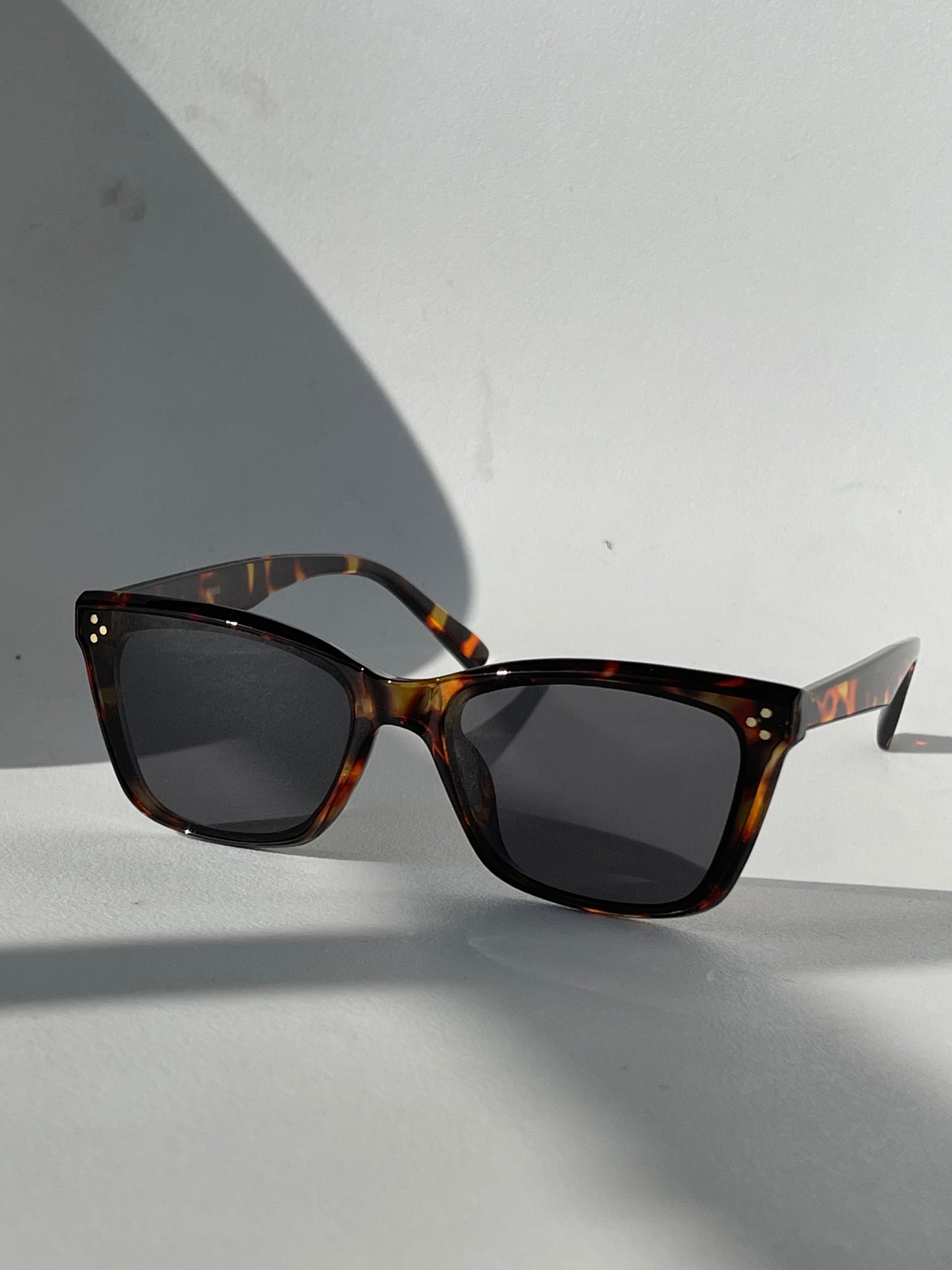 Tangi Triple Stud Classic Sunglasses In Tortoise