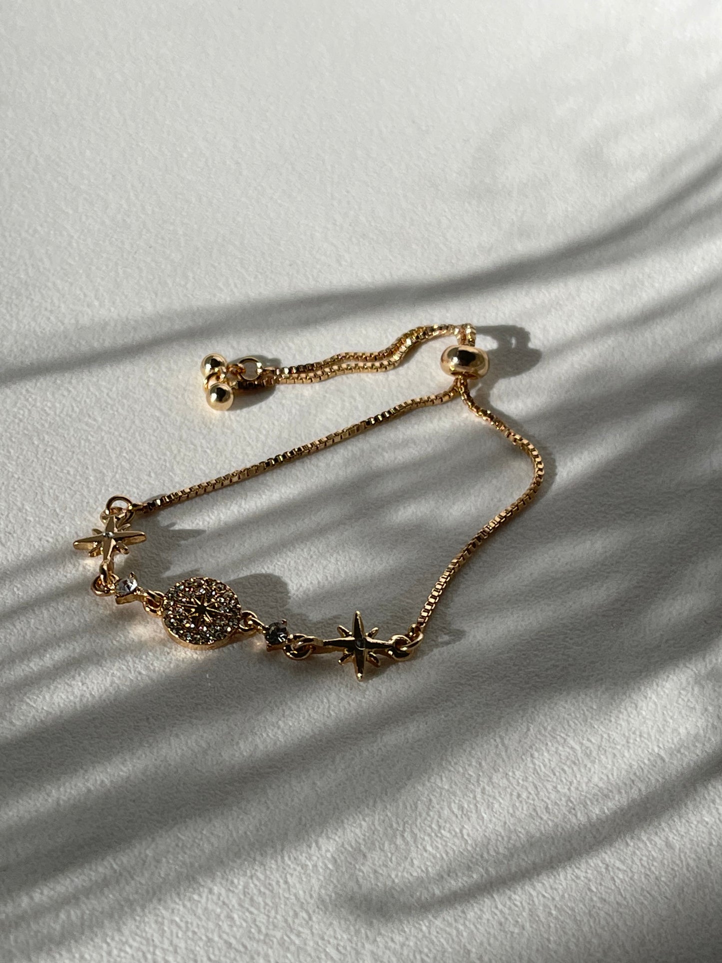 Scarlett Stainless Steel Star & Moon Bracelet In Gold