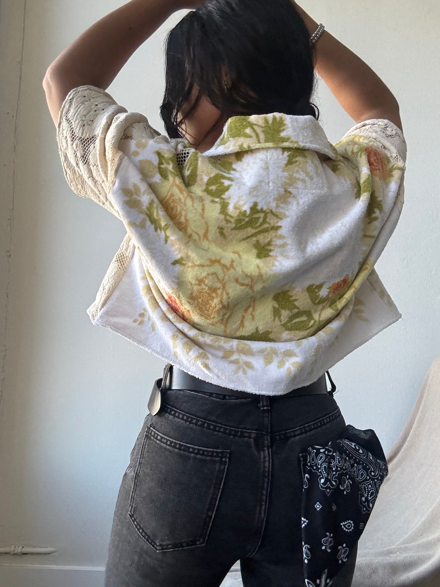 Judy Handcrafted Vintage Tie Front Short Sleeve
