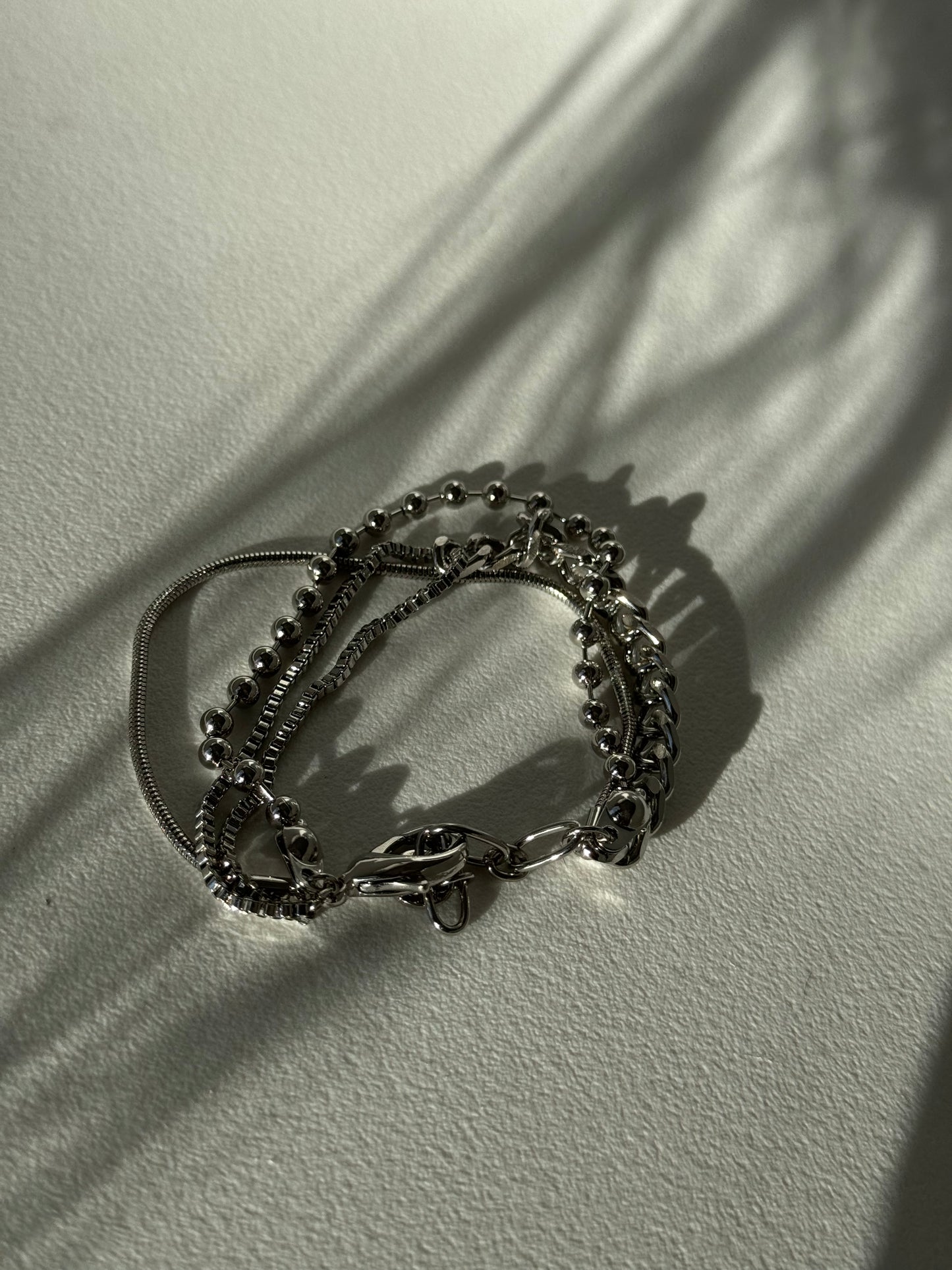 Cassidy Tri Link Chain Bracelet In Silver