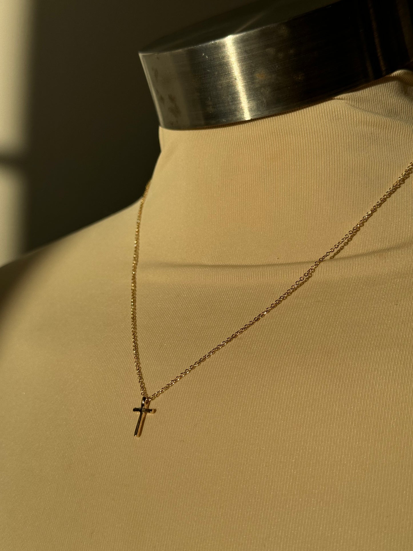 Able Mini Cross Gold Dipped Necklace