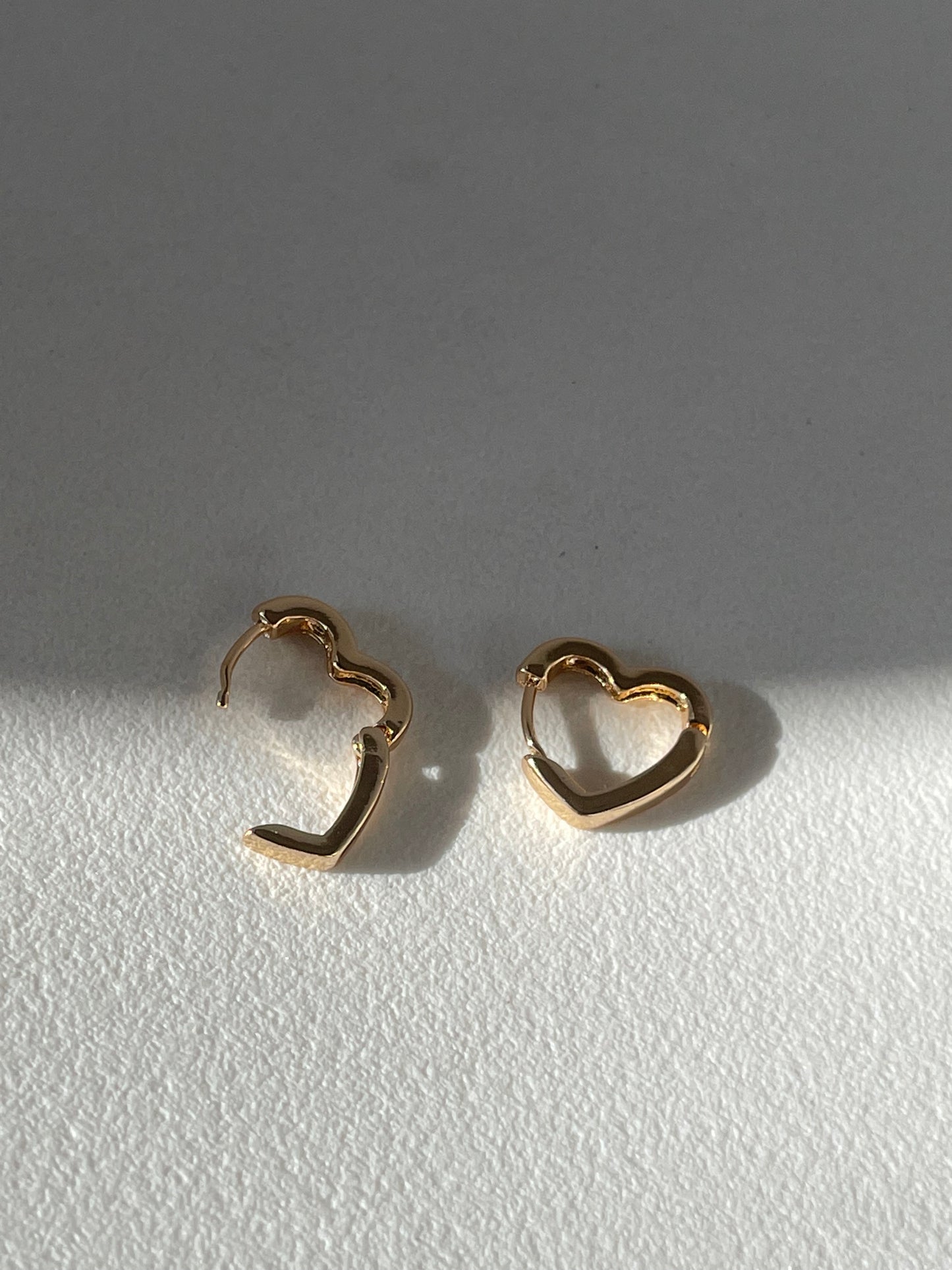 Holly Heart Stainless Steel Hug Hoop Earring In Gold